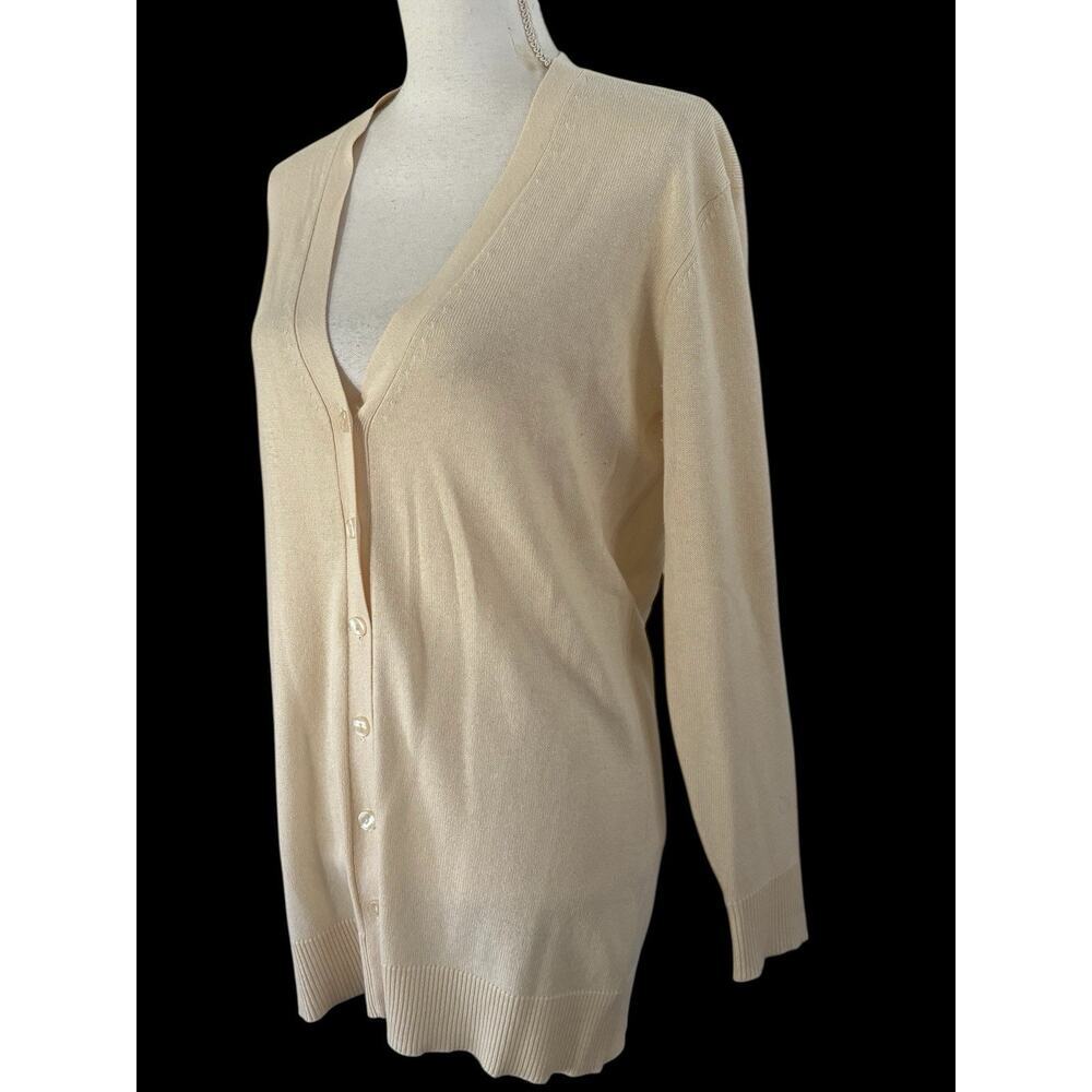 Moda International Women Silk Cashmere Cardigan Sz Small Classic Preppy Capsule - Picture 4 of 6